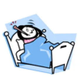Woman Sick In Bed with Fever