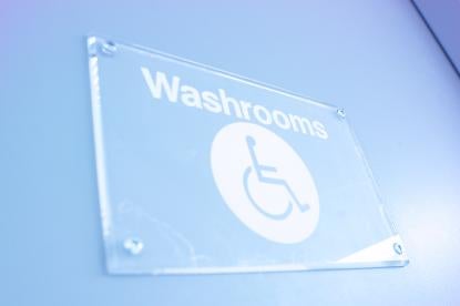 handicapped washroom sign