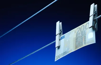 Euro on clothesline 