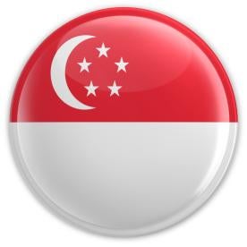 Singapore flag in a button