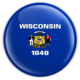 Wisconsin flag button