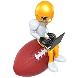 football, laptop, athlete