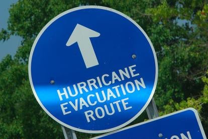 Hurricane Harvey Evacuation Sign Federal Government aid 
