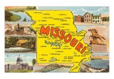 Missouri, map, cities
