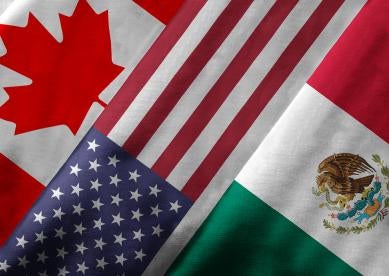 Canada, US and Mexico Flags