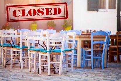 forced closure of restaurants cafes