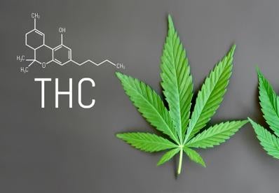 tetrahydrocannabinol THC formula marijuana leaf