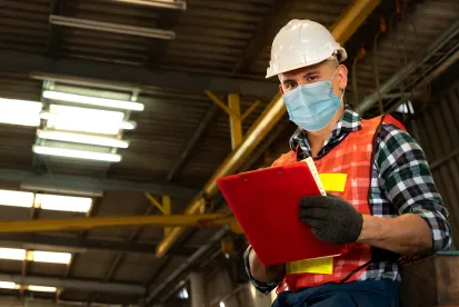 Employee with mask