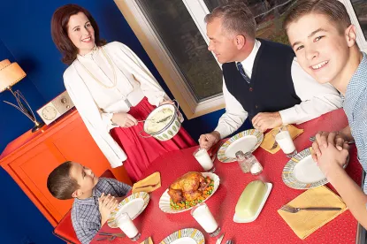 family around dinner table, families & business, sibling conflict, inheritance
