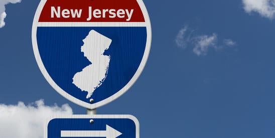 New Jersey Road Sign with Arrow