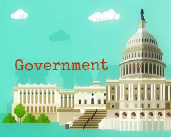 Capital with Red Government Words