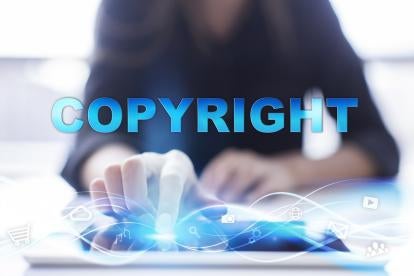 Copyright on computer screen