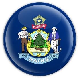 couple of farmers on maine's state button