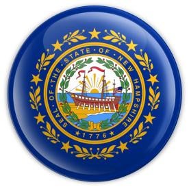 New Hampshire seal flag button