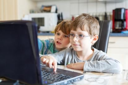 children under 13 using a laptop and testing their privacy protection