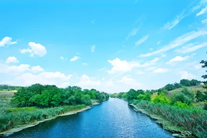 riverbank with no pollutants