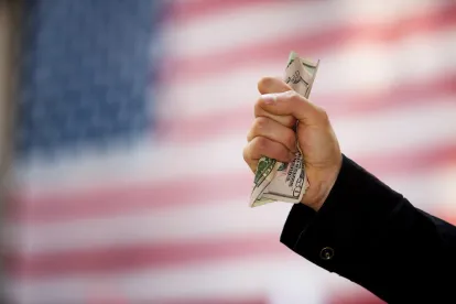 U.S. flag, money