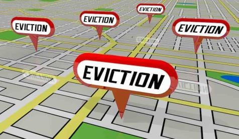 Evictions Stylized on a Map