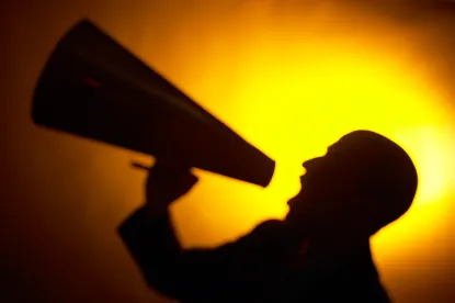 man with megaphone 