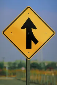 merge road sign