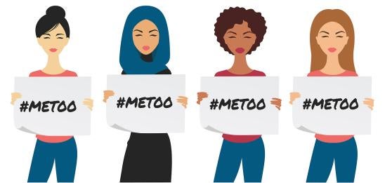 me too activists promoting looud protests to sexual harassment