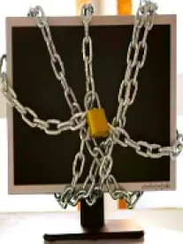Computer screen with chain Law IP