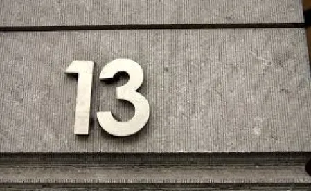 thirteen on a wall