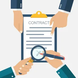 Notary signing a document