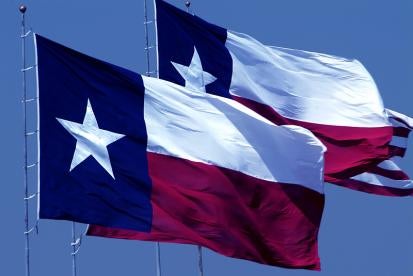 flags, Texas, sky, blue