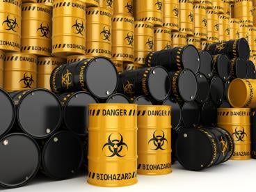 biohazards and chemicals in storage