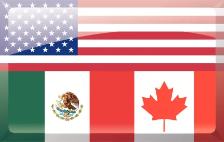 nafta flags, labor reps, donald trump