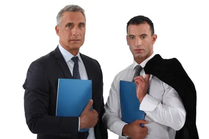businessmen, making a pitch