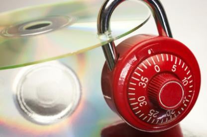 padlock on cd, data security