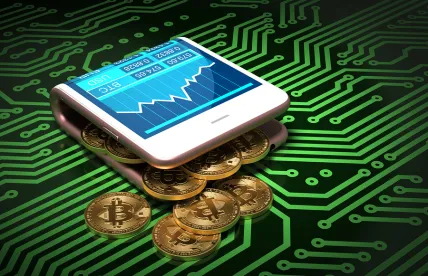 phone, circuits, coins, trading