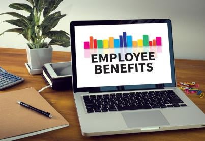 employee benefits screen on a laptop
