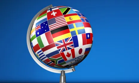 flag globe, trade