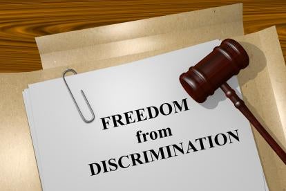Freedom from Discrimination document with a gavel