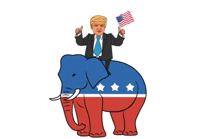donald trump on elephant, executive order, foreign visa processing goals