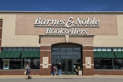 Barnes and Noble Booksellers store front 