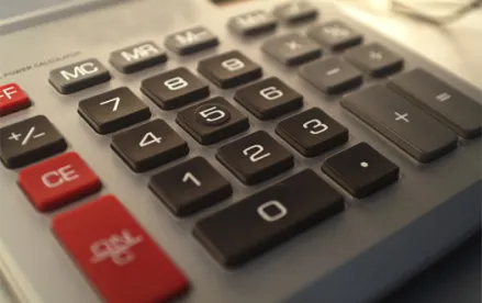 calculator, keys, red, black, numbers