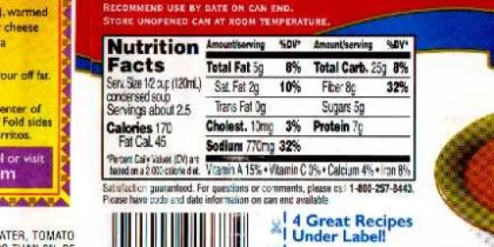 food drug Administration, food label, nutrition facts, ingredient information