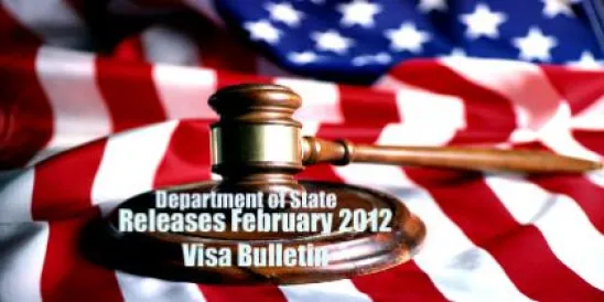 Flag with Gavel DOS Releases February 2012 Visa Bulletin