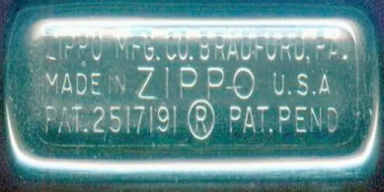 Zippo Patent Pending 