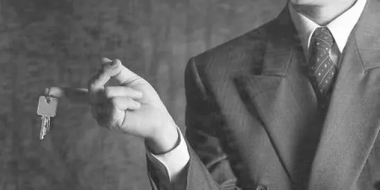 man holding keys