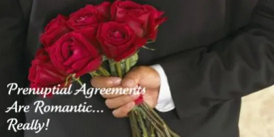 Flowers behind back - prenuptial agreements divorce law 