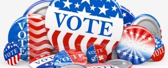 Voting buttons in New York